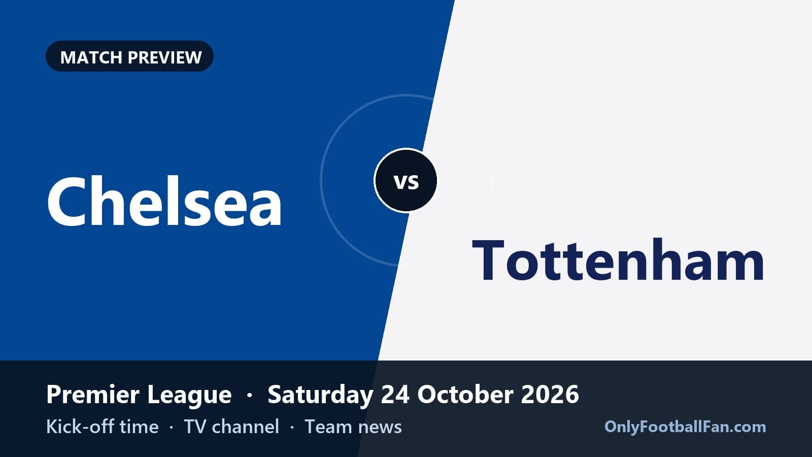 Chelsea vs Tottenham: Kick-off Time, TV Channel & Team News