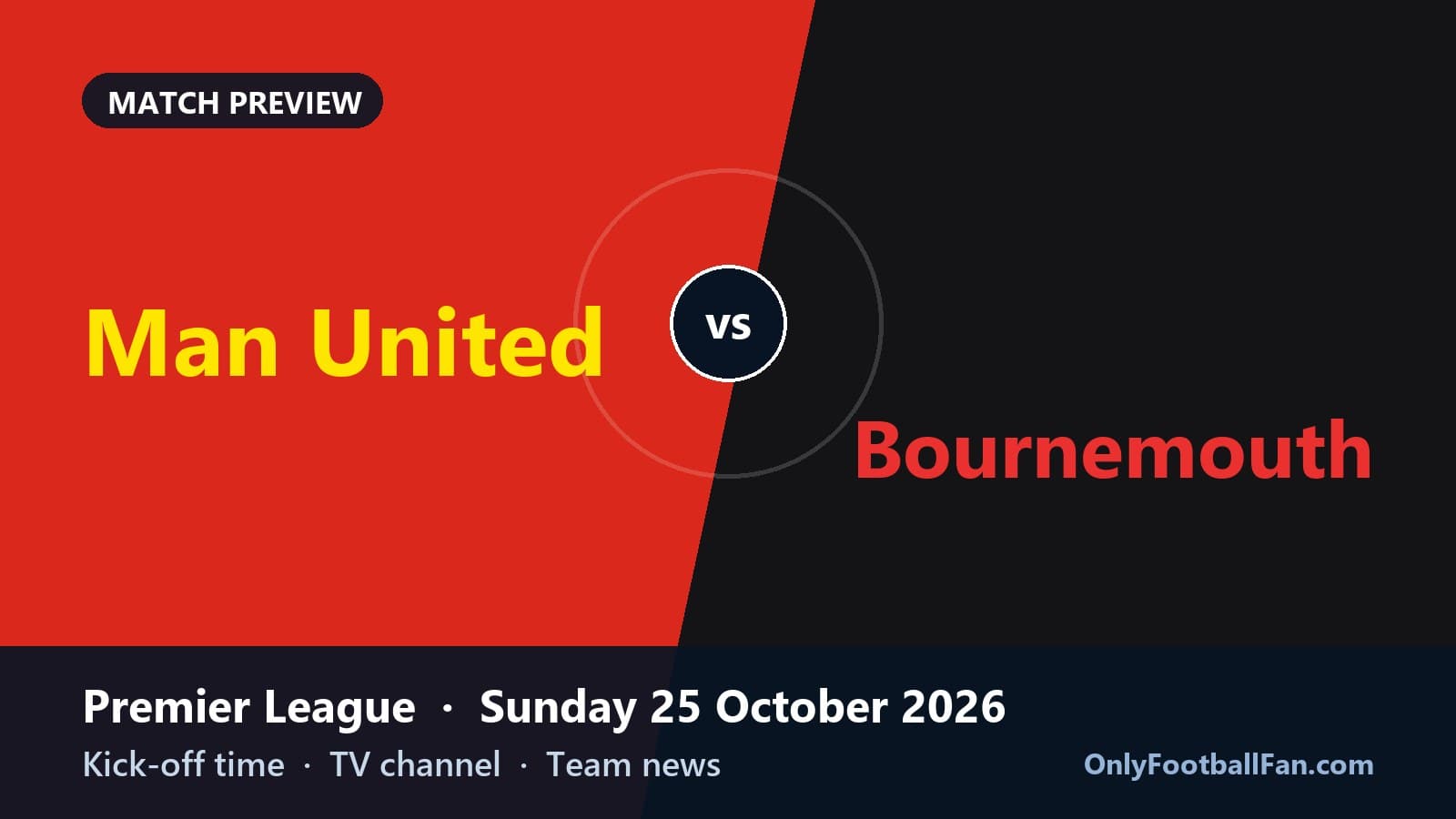 Man United vs Bournemouth: Kick-off Time, TV Channel & Team News