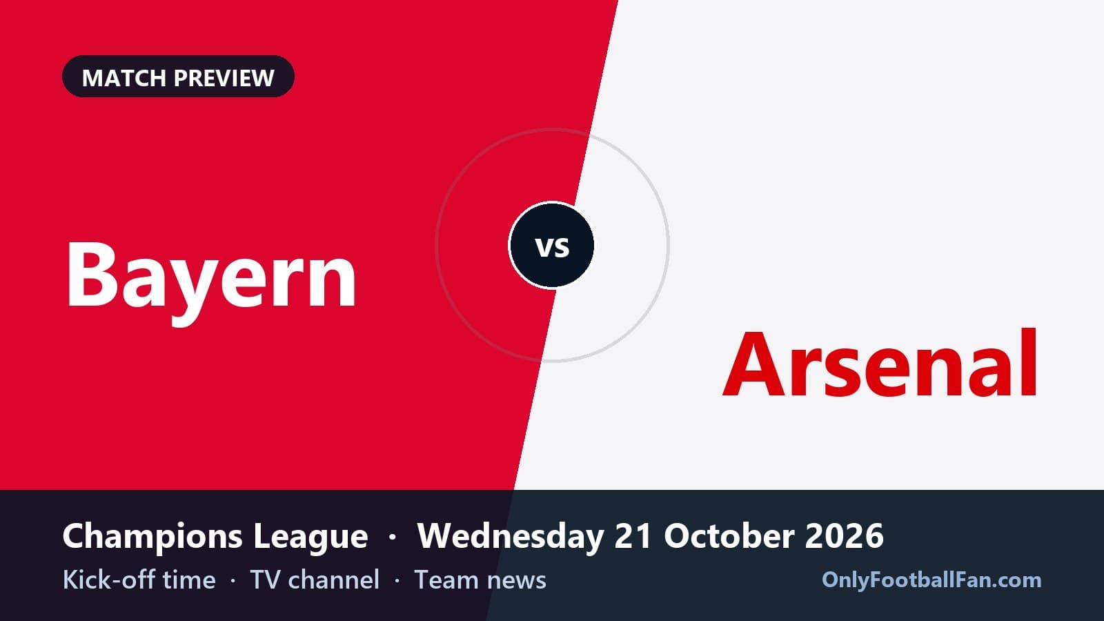 Bayern vs Arsenal: Kick-off Time, TV Channel & Team News