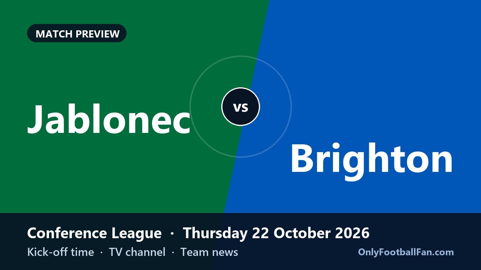 Jablonec vs Brighton: Kick-off Time, TV Channel & Team News