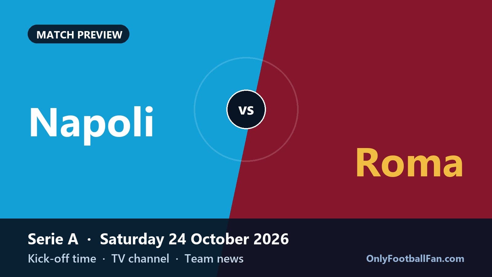 Napoli vs Roma: Kick-off Time, TV Channel & Team News